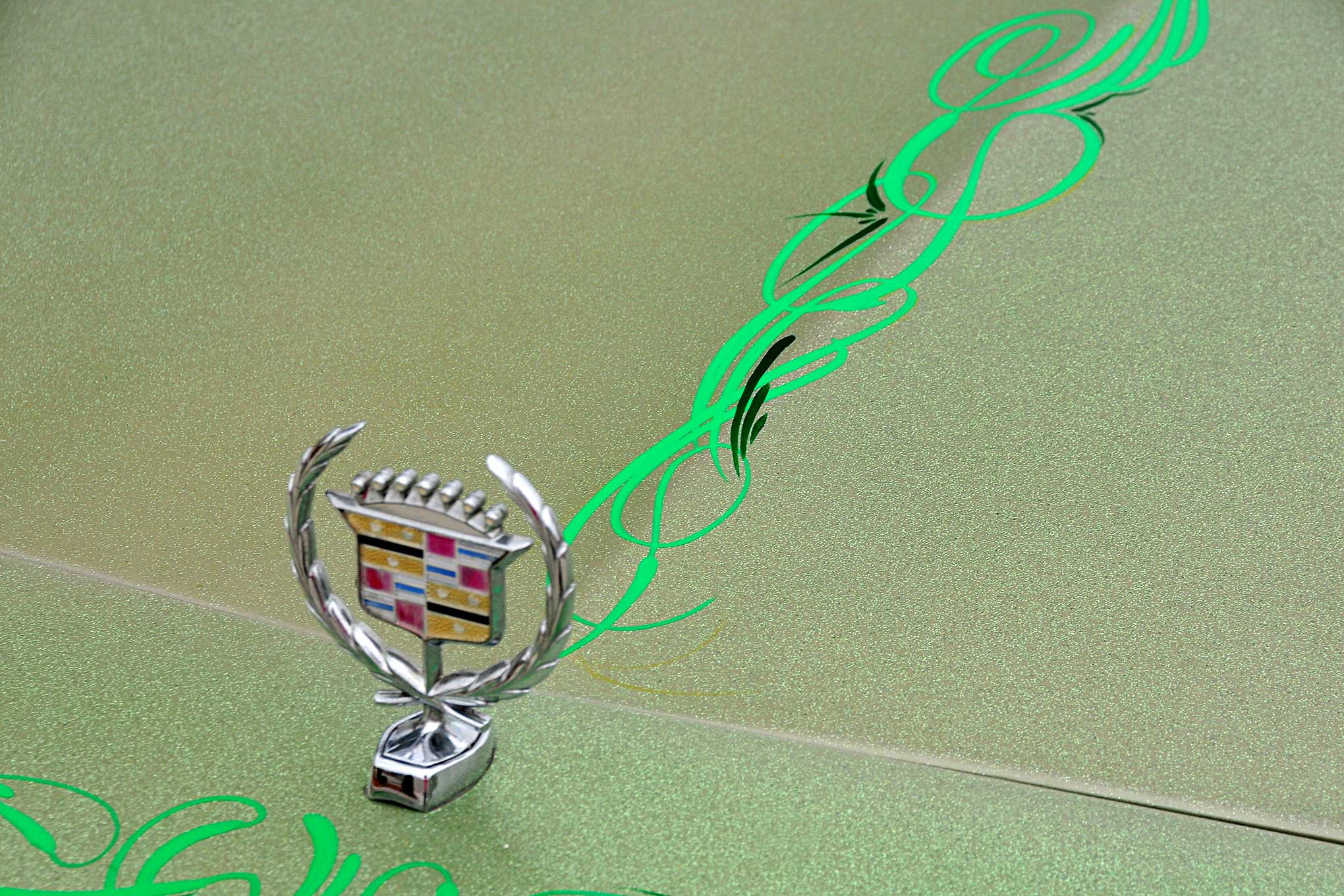 1990 Cadillac Fleetwood Brougham Hood Pinstriping Lowrider